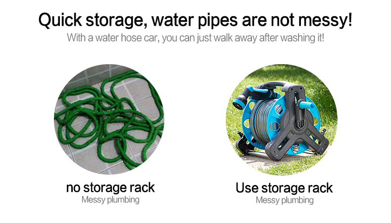 بكرة خرطوم دوارة وعربة