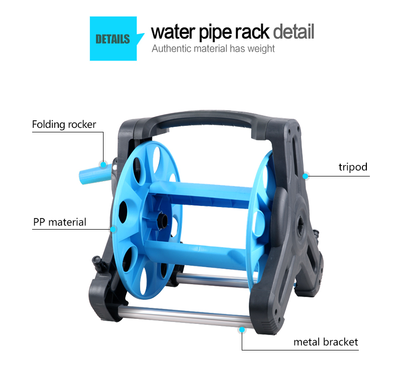 تفاصيل بكرة وعربة خرطوم دوارة متينة للحديقة