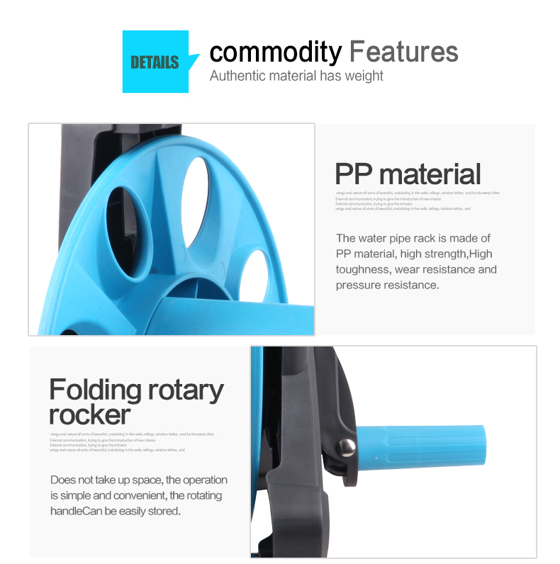 ميزات بكرة وعربة خرطوم دوارة متينة للحديقة